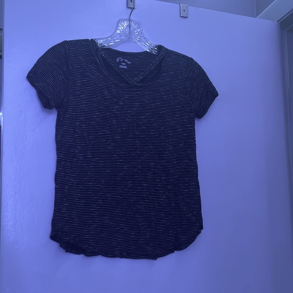 Girls Casual Black/White Stripped Top